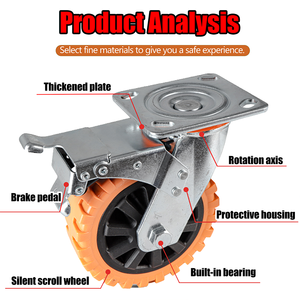 <span class=keywords><strong>China</strong></span>-Direktbezug: Industrielle Schwerlast-Lenkrollen, Geräuscharm mit Kugellager, 4, 5, 6, 8 Zoll - Product Image 3