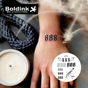 <span class=keywords><strong>Tatuaggio</strong></span> Semipermanente Boldink Black Angel Number 888 Shooting Star per Mani e Corpo, Impermeabile, Lunga Durata 2 Settimane, a Base di Succo Jagua - Product Image 2