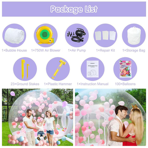 JUNAO <strong>Inflatable</strong> Football Bubble House Dome Tent PVC Easy Setup Birthday Party Bouncing House Transparent Castle 3m Diameter 3-4 - Product Image 3