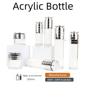 Ensemble de contenants cosmétiques vides sans air pour soins de la peau, flacon pompe de luxe 30g 50g 100ml, bouteille sous vide en acrylique 30ml 50ml 120ml - Product Image 1