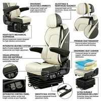Siège conducteur de camping-car de luxe avec suspension pneumatique, pivotant à 360 degrés, avec ventilation, chauffage et massage pour camping-car et motorhome