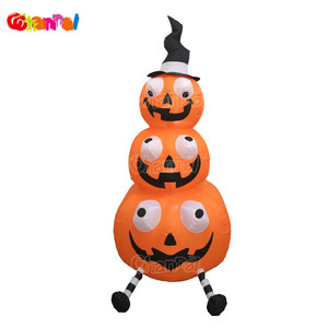 Sorcière gonflable d'Halloween avec citrouille et lumières LED Décoration extérieure pour jardin et cour - Product Image 5
