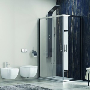 Kamalu KF1000 Box Doccia Rettangolare Senza Telaio 150x110mm, Vetro Anti-Calcare 6mm Impermeabile per Bagno e Casa - Product Image 1