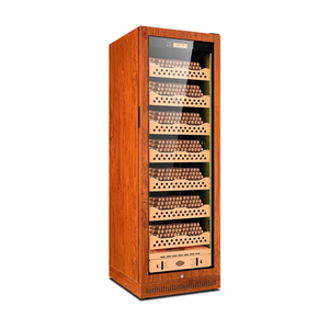 Humidor à cigares électrique et à gaz en acier inoxydable avec affichage numérique, revêtement en cèdre, refroidissement par air, anti-buée automatique et porte vitrée, écologique - Product Image 4