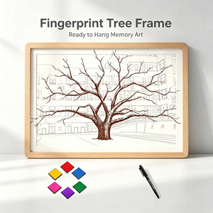Cadre DIY pour <span class=keywords><strong>empreintes</strong></span> digitales et signatures, pièce d'art créative pour <span class=keywords><strong>empreintes</strong></span> de mains et graffitis, ornement commémoratif pour table de signature de <span class=keywords><strong>mariage</strong></span> - Product Image 1