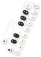 Clavier tactile en silicone conducteur OEM, boutons de commande moulés par compression, multicolores, écologiques, faciles à nettoyer, pour applications médicales et audio