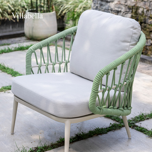 Muebles de Jardín Modernos para Resort, Sofá de Jardín con Tejido de Cuerda Resistente a los Rayos UV, Muebles de Terraza para Hotel, Sofá Individual para Patio - Product Image 1