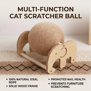 Tiragraffi per <span class=keywords><strong>Gatti</strong></span> in Cartone Resistente, Giocattolo Interattivo con Palla, Tipo Verticale, Anti-Usura, Senza Scaglie, per Auto-Intrattenimento e Alleviare la Noia 1 - Product Image 3