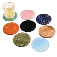 Sous-verre en pierre de cristal naturelle, tapis isolant thermique antidérapant en minéral brut pour cérémonie du thé