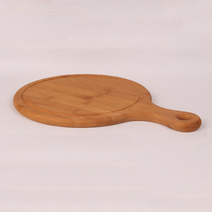 Planche à pizza Yuanfeng en bambou et bois 330x260x12mm avec poignée pour servir steak et fruits - Product Image 1