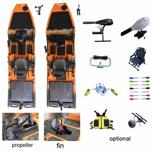 Vicking 12.6ft double pédale d'entraînement 1 personne hélice aileron Touring Sit-On-Top pêche électrique moteur de pêche à la traîne écologique - Product Image 1