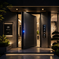 Porte pivotante en aluminium de luxe moderne pour entrée de villa, haute sécurité, porte d'entrée extérieure surdimensionnée, commande électrique à distance, appartement