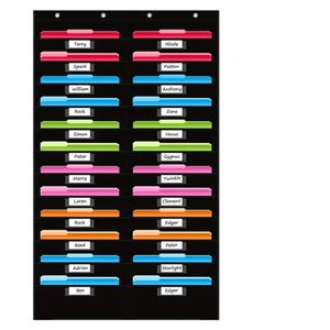 Heavy Duty 24-Pocket Hanging <b>File</b> Organizer - Eco-Friendly Fabric Wall Chart, Foldable <b>Storage</b> with Name Tag - Product Image 1