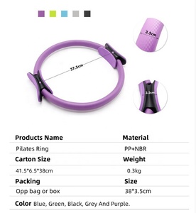 Anillo de <span class=keywords><strong>Pilates</strong></span> de <span class=keywords><strong>Material</strong></span> EVA al por mayor, equipo de ejercicio de círculo mágico con doble asa para entrenamiento físico en casa, accesorios de Yoga - Product Image 5