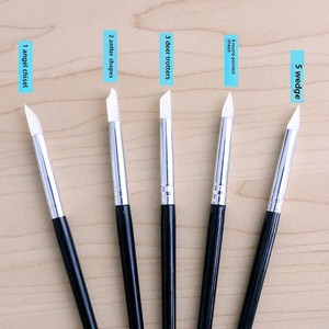 Lot de 5 pinceaux en silicone pour nail art, outils de modelage et de sculpture creux, stylo de gravure en relief, produits de manucure, vente en gros, avec sac - Product Image 4