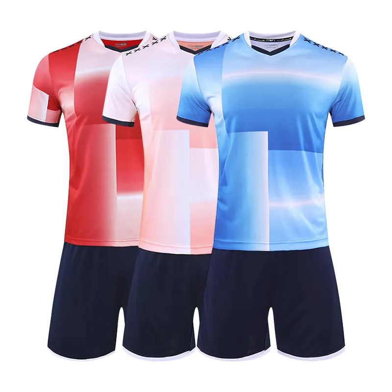 Wholesale Jersey Football Shirt Design Logo Custom polyester Sublimated breathable soccer jersey set soccer jersey for men