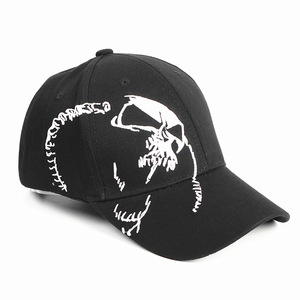 Gorra de Béisbol Bordada con Calavera, Unisex, 100% Algodón, Estilo Moderno, Gorra de Pico de Pato, Estilo Otoño Invierno - Product Image 2