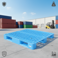 Palette en plastique Euro robuste à simple face 4 voies avec structure en acier