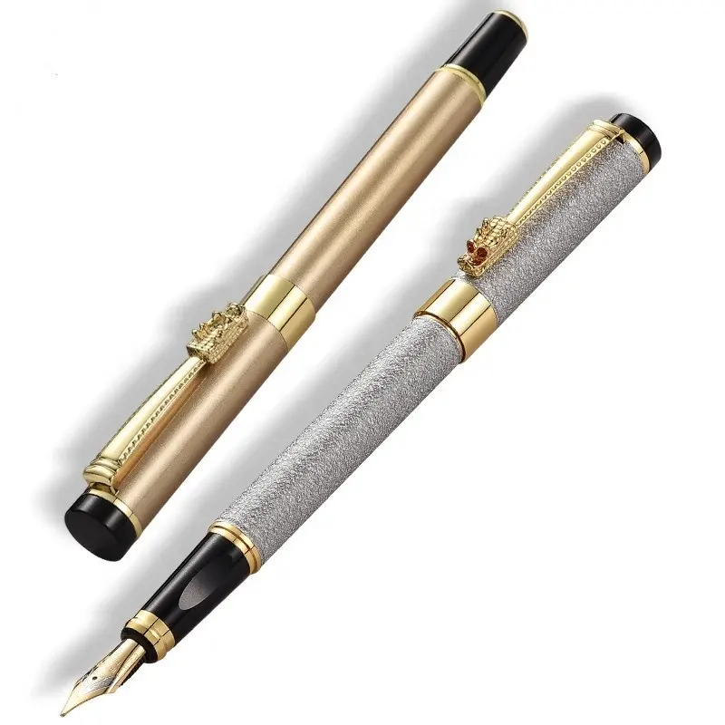 Elegant custom logo metal rollerball pen Multi-tip fountain pen gift box set