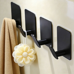 Stainless Steel Wall Mounted Robe <b>Hooks</b> With Adhesive Tape For <b>Bathroom</b> Kitchen Bedroom Entryway Minimalist Design - Product Image 2