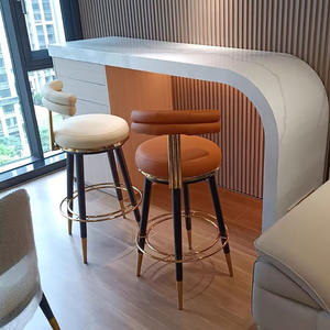 Kursi Bar Tinggi Modern Mewah Putih Kustom dari Kayu untuk Hotel, Dapur, Pulau Dapur, Kursi Tinggi untuk Restoran - Product Image 4