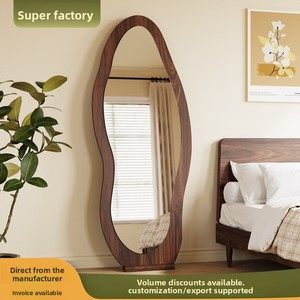 Modern Luxury Full-Length Irregular Shaped Explosion-Proof Entrance Bedroom Dressing <strong>Mirror</strong> <strong>Medieval</strong> Style Solid Wood - Product Image 5