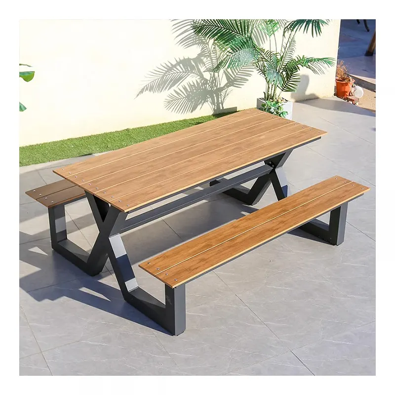 outdoor furniture composite wood slats bench outside park bench seat out door public garden patio antiseptic wood bench chair