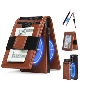 Leather Money <b>Clip</b> With Card Slots And Cash Holder For Men 6 Inch Anti-Demagnetizing <b>Spring</b> Metal Design Everyday Use - Product Image 1