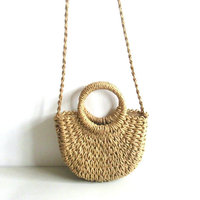 2024 personnalisé mode dames Crochet sac de plage femme été plage fourre-tout raphia sac de paille
