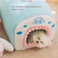 Lit pour chien détachable, lavable, en coton, confortable, portable, pour une utilisation toute l'année en extérieur, chaud, motif de dessin animé, accessoires pour chiens, chats et animaux de compagnie