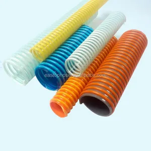 China Factory Supply Flexible PVC Suction Hose Pipes 3 4 5 6 10 inch White Green Color For Mining Vacuum Water Oil