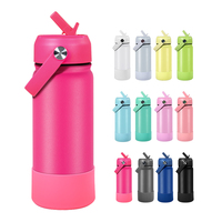 Bouteille d'eau en acier inoxydable de 18 oz, anti-fuite, sans BPA, pour la salle de sport, les activités de plein air, avec paille, garde l'eau chaude ou froide