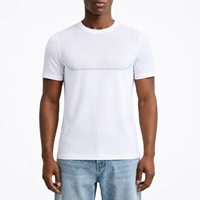 T-shirt de sport athlétique pour homme à col rond, personnalisé, à manches courtes, coupe ajustée, avec couture sur la poitrine, séchage rapide et respirant, idéal pour la course et l'entraînement