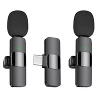 Portable antibruit condensateur léger sans fil Lavalier Mini Microphone K9 coupe-vent extérieur diffusion en direct