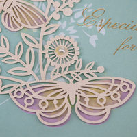 Tiansheng — cartes de remerciement Laser, papier spécial motif floral et papillon, découpé au Laser, avec Logo, pour anniversaire, 3 à 5 jours