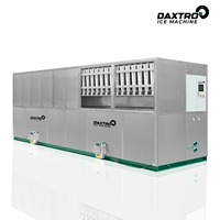 Machine de production de glace en cubes de grande capacité 10 tonnes 24h SUS304 automatique PLC pour usine de glace, usine d'embouteillage, chaîne du froid laitière