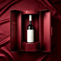 Boîte cadeau de luxe pour bouteilles de vin et de whisky, emballages pour verres à vin, fermeture magnétique, boîte en papier rigide recyclable