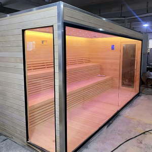 Sauna al aire libre <span class=keywords><strong>para</strong></span> 2-6 personas, <span class=keywords><strong>madera</strong></span> de <span class=keywords><strong>cedro</strong></span> rojo canadiense con luz LED y reproductor de música - Product Image 2