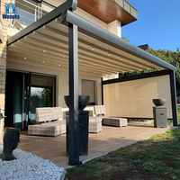 Pergola rétractable, auvent de toit motorisé pliant, auvent imperméable en tissu, toit rétractable pour patio