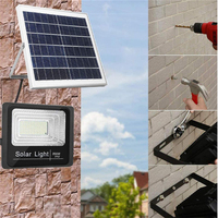Projecteur solaire extérieur Melinz Factory avec télécommande, 100/200/300 Watts, indice de protection IP66, avec projecteurs LED 100W/200W/300W