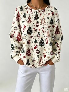 Camisa de Mujer con Logo, Bloques de Color, Cuadros Geométricos, Botones al Frente, Manga Larga, Cuello en V, Blusa Casual Holgada con Bolsillo, Talla XL - Product Image 2