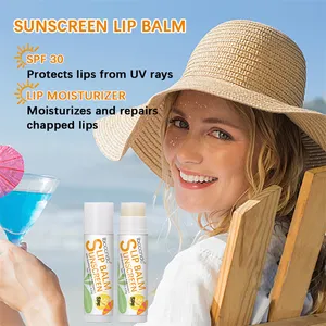 Protector Solar Labial Ibcccndc con 3 Sabores: Plátano, <span class=keywords><strong>Coco</strong></span> y Sandía, FPS 30, Bálsamo Labial Hidratante, Reparador de Labios, Protector Solar - Product Image 1