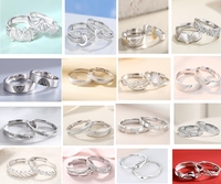 Bijoux élégants Ensemble de bagues de couple en argent sterling 925 Bague de mariage populaire pour les couples de haute qualité