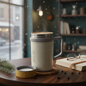 Mug à thé en acier inoxydable 16 oz 500 ml à double paroi avec infuseur à thé en porcelaine - Product Image 5