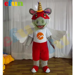 Efun MOQ 1 PC Customized colorful unicorn mascot costume walking adult size unisex unicorn mascot costume for sale