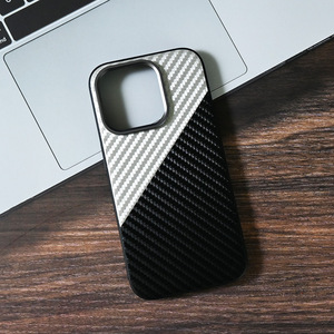 <span class=keywords><strong>Coque</strong></span> de téléphone en fibre de carbone motif de couture créatif anneau d'objectif en métal pour <span class=keywords><strong>iphone</strong></span> 14 15 16 Promax Kevlar Anti-chute accessoires de téléphone - Product Image 6