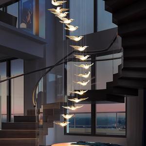 Lampe suspendue PM Nordic Flying Bird, décoration <span class=keywords><strong>de</strong></span> plafond créative, verre, hôtel, restaurant, boutique d'art, décoration, lampe suspendue LED - Product Image 4