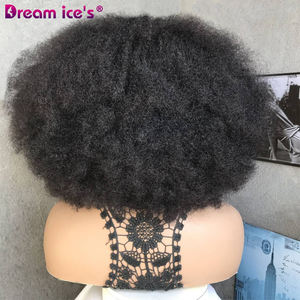 Pelucas de Encaje Frontal 4x4 sin Pegamento de Fábrica Xuchang, Cabello Rizado Afro Bomb, Cabello Humano Brasileño Remy Mixto Negro <span class=keywords><strong>para</strong></span> Mujer, <span class=keywords><strong>Mejor</strong></span> Precio - Product Image 6