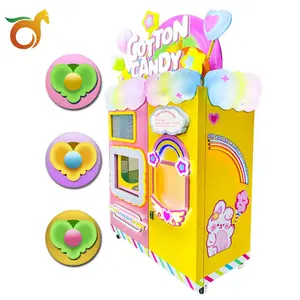 Exclusive 4 Layer Flower Shaped Cotton Candy Robot Made Cotton Candy Machine Vending In China