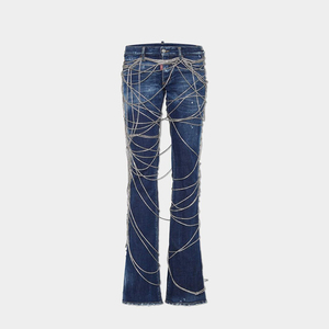 Per DiZNEW 2025 <span class=keywords><strong>uomo</strong></span> di alta qualità dimagrante Blue <span class=keywords><strong>Jeans</strong></span> produttore di vendita diretta a metà <span class=keywords><strong>vita</strong></span> scuro in Denim bottone basso MOQ - Product Image 3